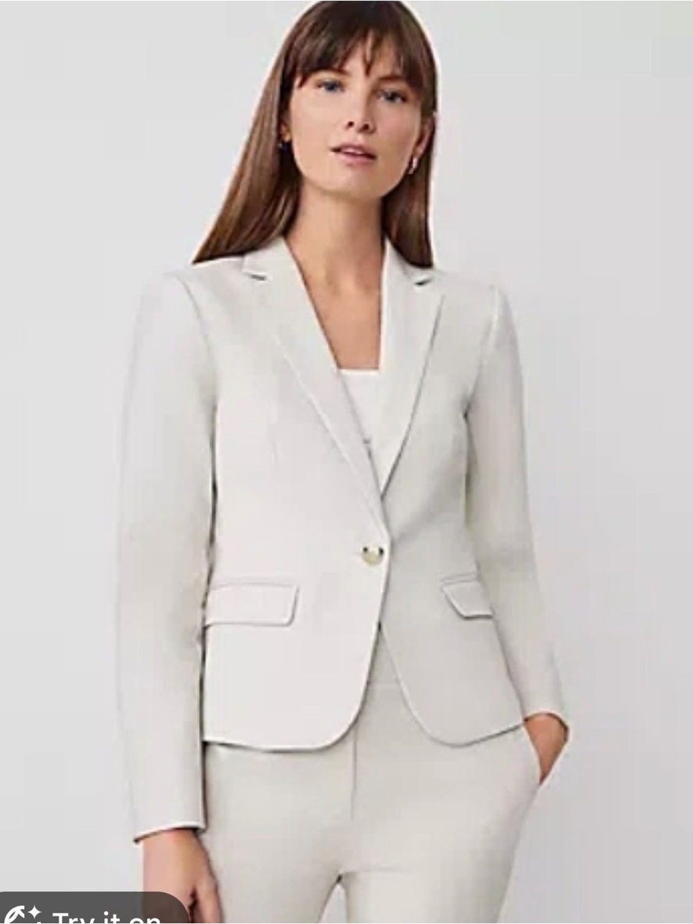 NWT Ann Taylor Cream Single-Button Tailored Blazer sz 10